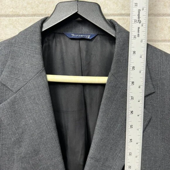 Burberrys Gray Pure Wool 2 Button Single Vent Sport Coat Blazer 38R - Picture 11 of 15